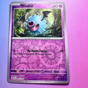 woobat [reverse holo] - 032/091 (common) — pokemon: paldean fates